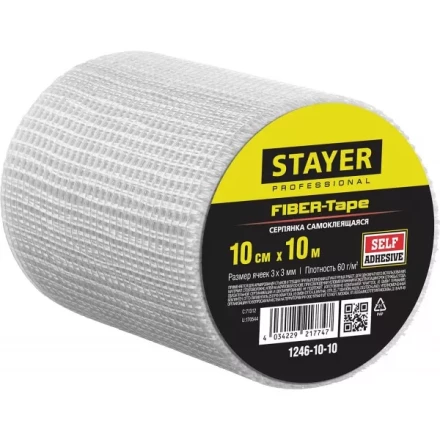 Серпянка самоклеящаяся FIBER-Tape, 10 см х 10м, STAYER Professional 1246-10-10 1246-10-10 купить в Нефтеюганске