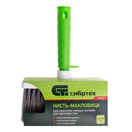 Кисть-макловица, 70 x 170, искусственная щетина, пластиковый корпус, пластиковая ручка Сибртех 83313 купить в Нефтеюганске