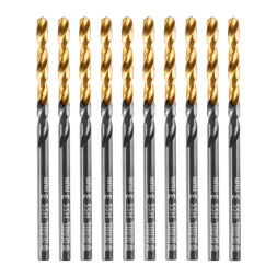 Сверло по металлу, 3 мм, HSS-Tin, Golden Tip, 10 шт. Denzel 717205