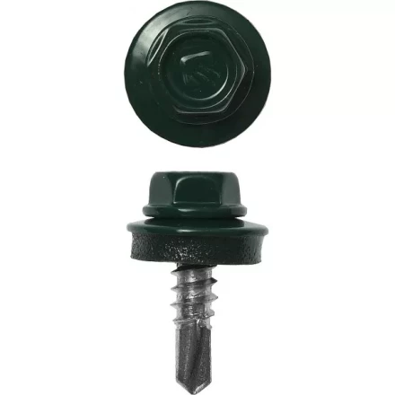 Саморезы ЗУБР &quot;ПРОФЕССИОНАЛ&quot; окраш., RAL 6005 зелен. насыщен., для крепл. кров. матер. к металл. констр., 5.5x25мм, 420шт 4-300315-55-025-6005 купить в Нефтеюганске