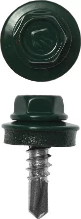 Саморезы ЗУБР &quot;ПРОФЕССИОНАЛ&quot; окраш., RAL 6005 зелен. насыщен., для крепл. кров. матер. к металл. констр., 5.5x25мм, 420шт 4-300315-55-025-6005 купить в Нефтеюганске