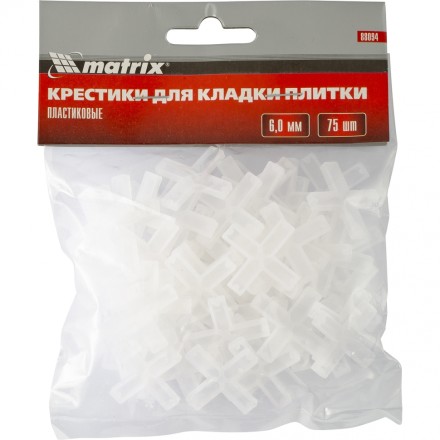 Крестики 6 мм для кладки плитки 75 штук MATRIX артикул 88094 купить в Нефтеюганске