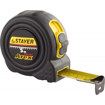 Рулетка STAYER &quot;PROFI&quot; &quot;AREX&quot;, двухкомпонентный противоударный корпус, упрочненное полотно, 5м/25мм 3410-05-25_z01 купить в Нефтеюганске