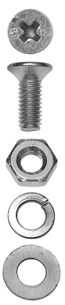 Винт ЗУБР (DIN965) в комплекте с гайкой (DIN934), шайбой (DIN125), шайбой пруж. (DIN127),  M5x50мм, ТФ6, 10шт. 4-303456-05-050 купить в Нефтеюганске