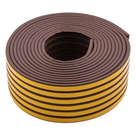 Уплотнитель резиновый, 24 м, профиль &quot;E&quot;, коричневый Сибртех 88906 купить в Нефтеюганске