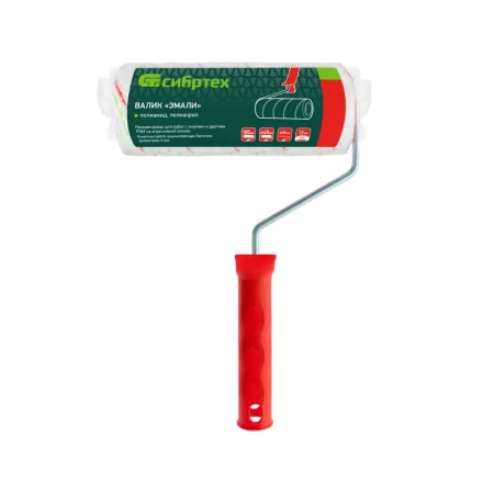 Валик "Эмали" , 180 мм, ворс 12 мм, D - 48 мм, D ручки - 6 мм, полиамид, полиакрил Сибртех 80196 купить в Нефтеюганске