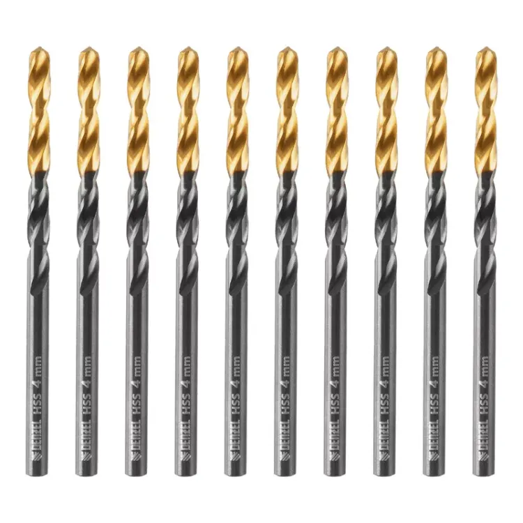 Сверло по металлу, 4 мм, HSS-Tin, Golden Tip, 10 шт. Denzel 717209 купить в Нефтеюганске
