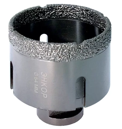 Коронка алмазная по керамограниту D 64 мм для УШМ сух. рез Энкор 48314 купить в Нефтеюганске