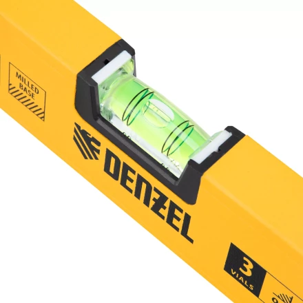 Уровень алюминиевый Denzel, магнит, фрезерованный, 3 глазка (1 зеркал.), 0,5 мм/м, 1000 мм, 33693 купить в Нефтеюганске