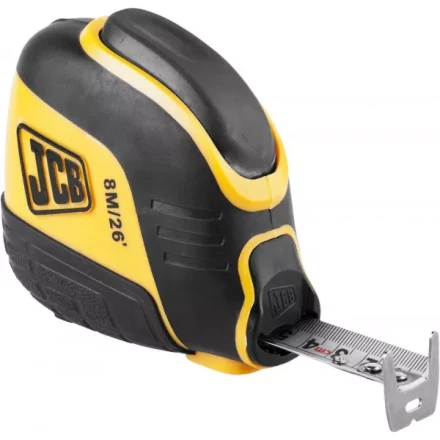Рулетка JCB, автостоп, двусторонняя шкала, двухкомпонентный корпус, 8м JMS004 купить в Нефтеюганске