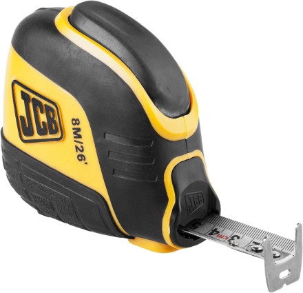 Рулетка JCB, автостоп, двусторонняя шкала, двухкомпонентный корпус, 8м JMS004 купить в Нефтеюганске