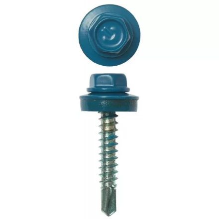 Саморезы ЗУБР окраш., RAL 5009 небесно-голуб., для крепл. кров. матер. к дерев. обреш., 4.8x29мм, 400шт 4-300315-48-029-5009 купить в Нефтеюганске