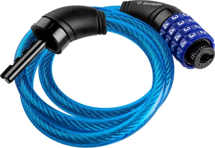 Замок ЗУБР &quot;ПРОФЕССИОНАЛ&quot;, тросовый, кодовый, с изменяемым кодом, длина троса - 950мм, d 10мм 37262-95_z01 купить в Нефтеюганске