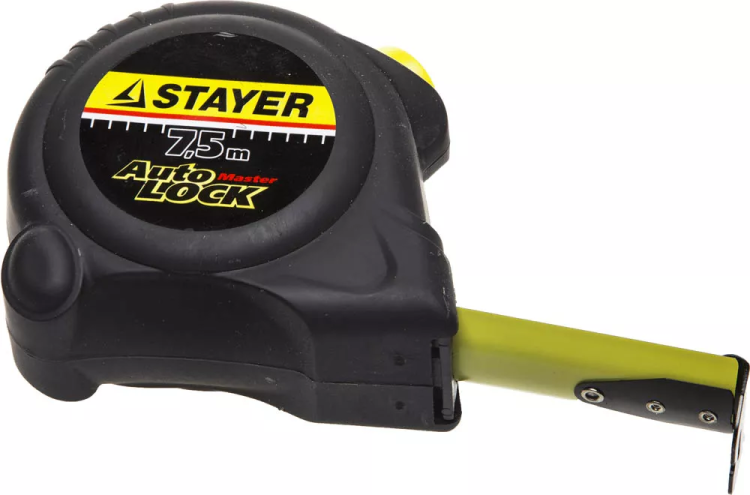 Рулетка STAYER "MASTER" "AUTOLOCK", корпус с резиновым напылением, автостоп, 7,5мх25мм 2-34126-07-25_z01 купить в Нефтеюганске