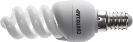 Энергосберегающая лампа СВЕТОЗАР &quot;КОМПАКТ&quot; спираль,цоколь E14(миньон),Т2,яркий белый свет(4000 К), 10000 час, 9Вт(45) 44353-09_z01 купить в Нефтеюганске