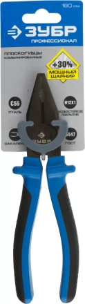 Плоскогубцы комбинированные ЗУБР эксцентриковое расположение шарнира, особостойкое спец. покрытие Н12Х1 (никель/хром), двухкомп рукоятки, 180мм 2201-1-18_z01 купить в Нефтеюганске
