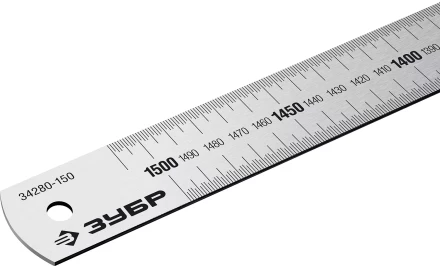 ЗУБР Про-150, длина 1.5 м, усиленная нержавеющая линейка, Профессионал (34280-150) купить в Нефтеюганске