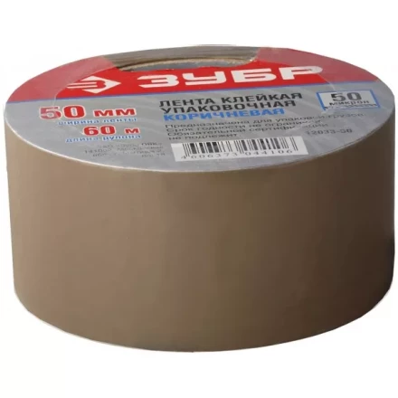 Лента ЗУБР &quot;МАСТЕР&quot; клеящая,   коричневая, усиленная прочность,  толщина 50 мк, 38мм х 60м 12033-38 купить в Нефтеюганске
