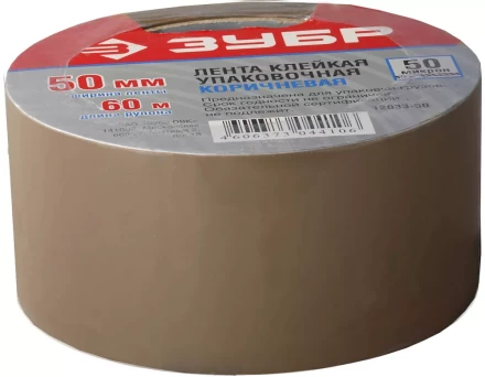 Лента ЗУБР &quot;МАСТЕР&quot; клеящая,   коричневая, усиленная прочность,  толщина 50 мк, 38мм х 60м 12033-38 купить в Нефтеюганске
