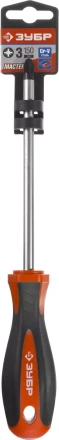 Отвертка ЗУБР &quot;МАСТЕР&quot;, Cr-v, эргономичная двухкомпонентная рукоятка, PZ3x150мм 25063-3-150_z02 купить в Нефтеюганске