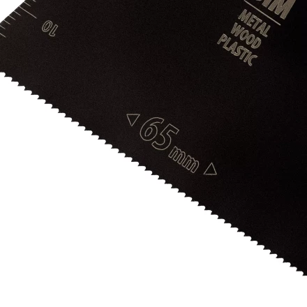 Насадка для МФИ режущая прямая, BiM, по металлу и дереву, 65 x 1.2 мм, мелкий зуб Denzel 782303 купить в Нефтеюганске