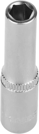 Головка торцовая ЗУБР &quot;МАСТЕР&quot; (1/4&quot;), удлиненная, Cr-V, FLANK, хроматированное покрытие, 7мм 27717-07 купить в Нефтеюганске