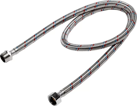 Подводка гибкая ЗУБР для воды, оплетка из нержавеющей стали, г/ш 1/2&quot; - 1м 51005-G/S-100 купить в Нефтеюганске