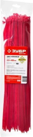 Хомуты нейлоновые ЗУБР &quot;МАСТЕР&quot; красные, 4,8 мм x 400 мм, 100 шт 309040-48-400 купить в Нефтеюганске