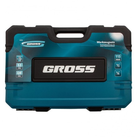Набор инструментов 115 предметов, 120 зубьев, CrV, 1/4&quot;, 1/2&quot; Gross 14152 купить в Нефтеюганске