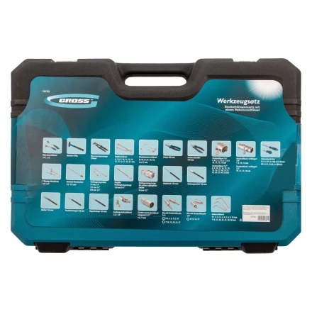 Набор инструментов 115 предметов, 120 зубьев, CrV, 1/4", 1/2" Gross 14152 купить в Нефтеюганске