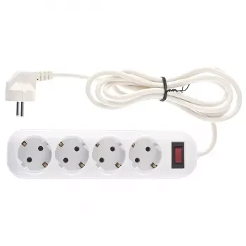 Удлинитель бытовой серия EF, с заземлением и выключателем, 2м, 4 розетки, 10A Stern 95775 купить в Нефтеюганске