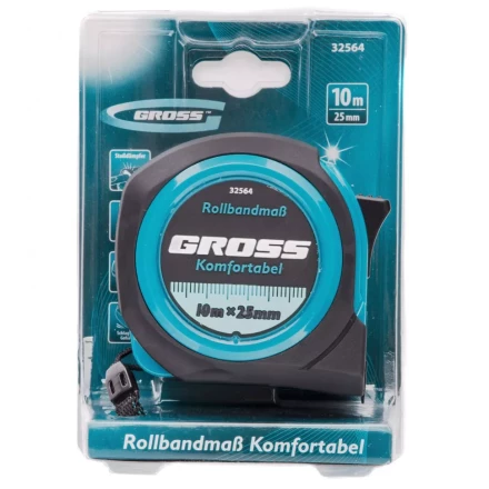 Рулетка Komfortabel 10 м х 25 мм обрезиненный корпус Gross 32564 купить в Нефтеюганске