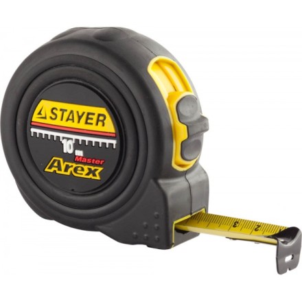 Рулетка STAYER &quot;PROFI&quot; &quot;AREX&quot;, двухкомпонентный противоударный корпус, упрочненное полотно, 10м/25мм 3410-10_z01 купить в Нефтеюганске