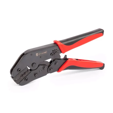 Пресс-клещи КВТ HT-330 с набором из 5 матриц для опрессовки разъемов SMA, N-типа, TNC, BNC, FME, UHF (набор) (89230) купить в Нефтеюганске