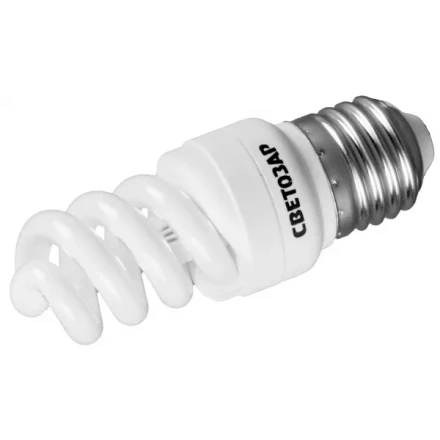 Энергосберегающая лампа СВЕТОЗАР &quot;КОМПАКТ&quot; спираль,цоколь E27(стандарт),Т2,яркий белый свет(4000 К), 10000час, 9Вт(45) 44454-09_z01 купить в Нефтеюганске