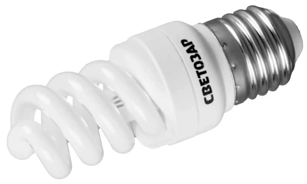 Энергосберегающая лампа СВЕТОЗАР &quot;КОМПАКТ&quot; спираль,цоколь E27(стандарт),Т2,яркий белый свет(4000 К), 10000час, 9Вт(45) 44454-09_z01 купить в Нефтеюганске