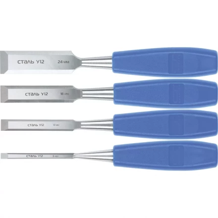 Набор стамесок плоских 4 штуки 6-12-18-24 мм СИБРТЕХ 24422 купить в Нефтеюганске