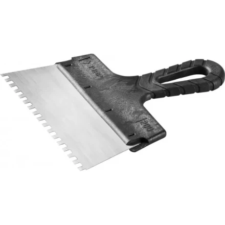 Шпатель ЗУБР "СТАНДАРТ" фасадный, стальное полотно, 200мм, зуб 6х6 10053-20 купить в Нефтеюганске