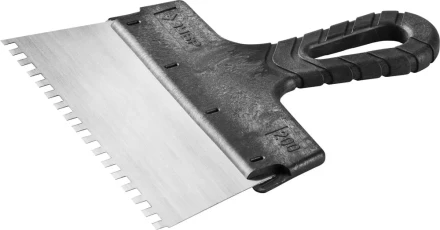 Шпатель ЗУБР "СТАНДАРТ" фасадный, стальное полотно, 200мм, зуб 6х6 10053-20 купить в Нефтеюганске