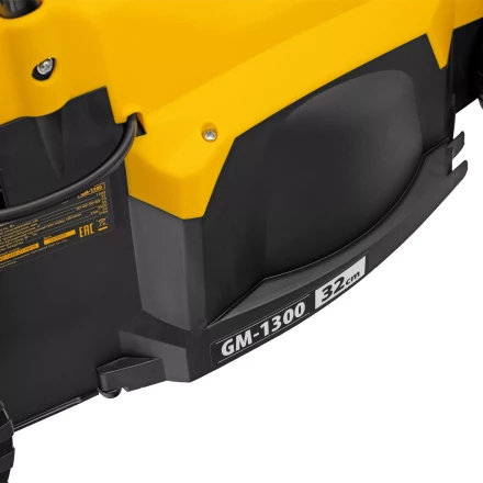 Газонокосилка электрическая GM-1300, 1300 Вт, шир. 32 см, 5 уров., травосб. 35 л Denzel 96627 купить в Нефтеюганске