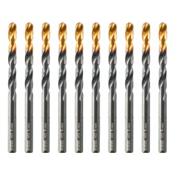 Сверло по металлу Denzel, 6 мм, HSS-Tin, Golden Tip, 10 шт. 717215