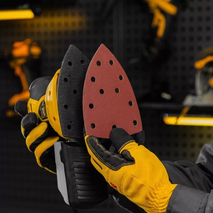 Треугольник абразивный на ворc. подложке под &quot;липучку&quot;, перф., P 150, 150х150х100 мм, 5 шт. Denzel 738637 купить в Нефтеюганске