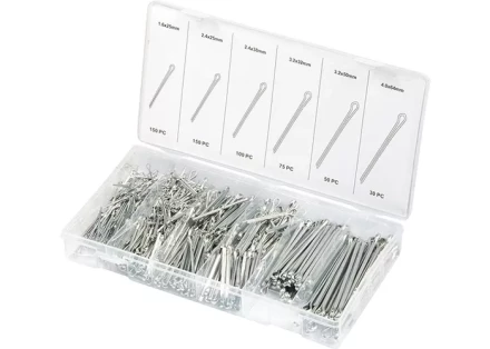 Набор шплинтов S головки х L: 1,6х25, 2,3х25, 2,3х38, 3,1х32, 3,1х50, 4х63 мм 555 предметов СИБРТЕХ 47604 купить в Нефтеюганске