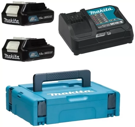 Набор 2 аккумулятора BL1016B + зарядное устройство DC10SB (12В, 1.5Ач, Li-ion, MakPac) Makita 197652-7 купить в Нефтеюганске