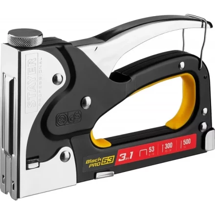 Степлер для скоб &quot;BlackPro 53&quot; 3-в-1: тип 53 (4-14 мм) / 300 (10-14 мм) / 500 (14 мм), STAYER Professional 31507 купить в Нефтеюганске