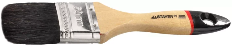 Кисть плоская STAYER "UNIVERSAL-EURO", чёрная натуральная щетина, деревянная ручка, 50мм 01022-050 купить в Нефтеюганске