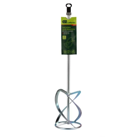 Насадка для миксера, для легких растворов, 140 х 590 мм, оцинкованная, хвостовик резьба М14 Сибртех 848987 купить в Нефтеюганске