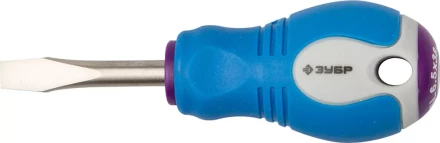 Отвертка ЗУБР, Cr-V сталь, трехкомпонентная рукоятка, цветовая индикация типа шлица, SL, 6,5x38мм 25251-6.5-038 купить в Нефтеюганске