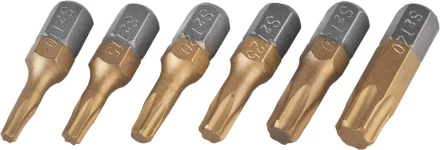 Набор JCB: Биты, хромомолибденовая сталь S2, титановое покрытие, 6 пред.: TX 10,15,20,25,30,40, 25мм JPL003 купить в Нефтеюганске