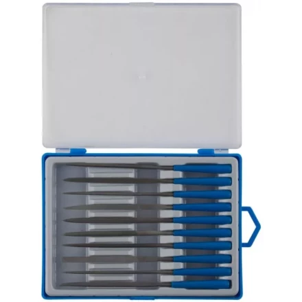 Набор ЗУБР &quot;ЭКСПЕРТ&quot; Надфили, пластмассовая ручка, насечка 2=бархатная, 100мм, 10шт 16021-2-H10 купить в Нефтеюганске